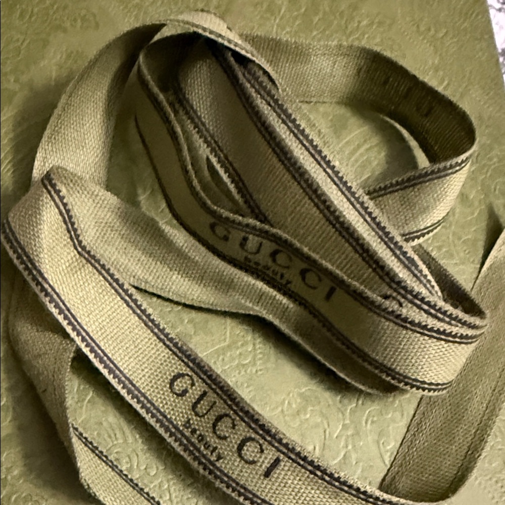 Gucci Beauty Ribbon; Gucci Green & Black; Approximately 40"